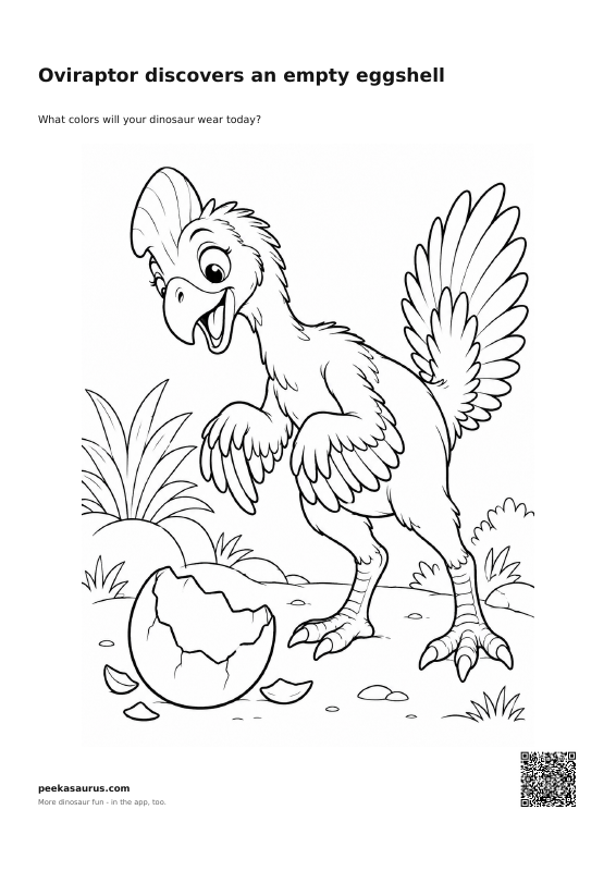 Oviraptor discovers an empty eggshell